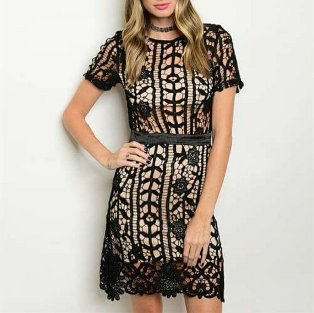 Lace detail dress